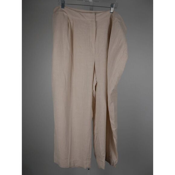 Bar III Women's Plus Size Textured Wide-Leg Cropped Pants flax 20W - Picture 2 of 10